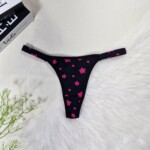 Tanga Biquíni Fio Duplo com Pala Dupla Estampada Canelada