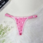 Tanga Biquíni Fio Duplo com Pala Dupla Estampada Canelada