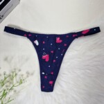 Tanga Biquíni Fio Duplo com Pala Dupla Estampada Canelada