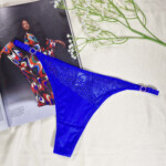 Tanga Fio Dental com Biju e Elástico Franzido