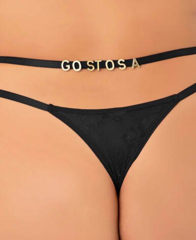 Cinta Liga Plus Size com Regulagem e Frase Personalizável - Preto