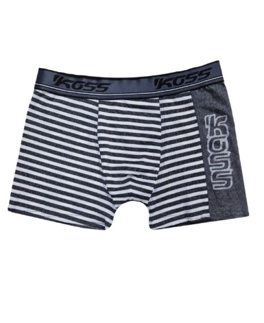 Cueca Boxer Listrada com Estampa Lateral