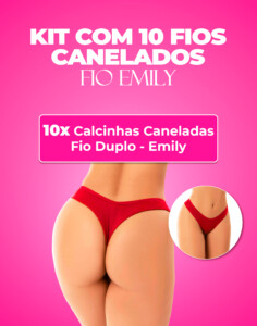 Kit 10 Calcinhas Canelada Fio Duplo