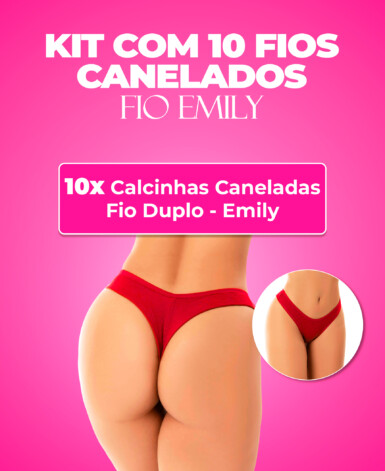 Kit 10 Calcinhas Canelada Fio Duplo