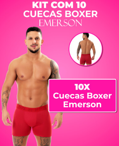 Kit 10 Cuecas Boxer Emerson
