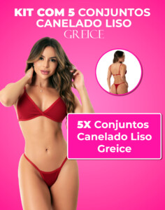 Kit 5 Conjuntos Canelados Liso