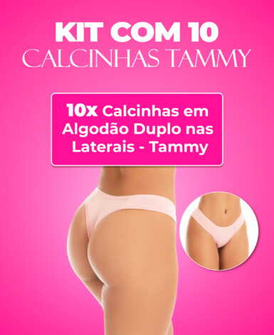 Kit 10 Calcinhas em algodão duplo nas laterais