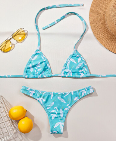 Biquíni Cortininha Estampado - Folhas Florence