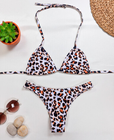 Biquíni Cortininha Estampado - Onça
