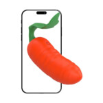 Bullet em Formato de Cenoura / Vegetais - À Longa distância App - 9,6 x 3,1cm