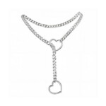 Coleira de Corrente com 2 Corações na Ponta