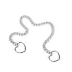 Coleira de Corrente com 2 Corações na Ponta