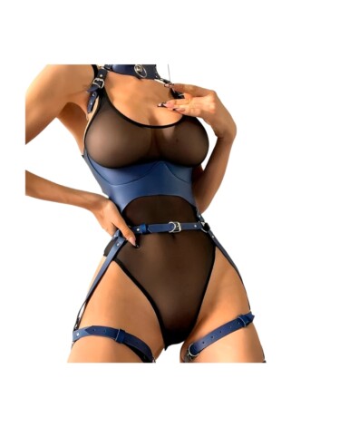 Harness Corporal em Couro com Cinta Liga 3