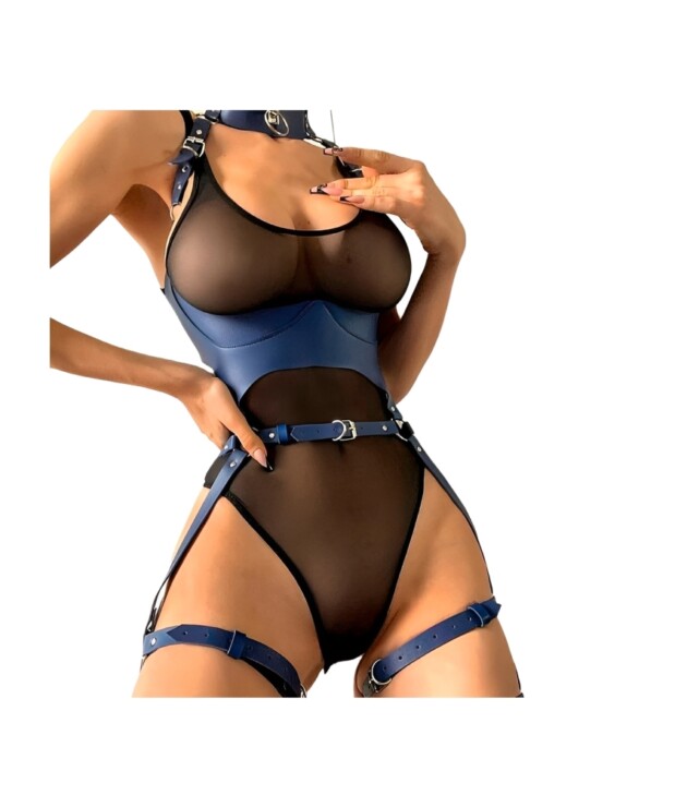 Harness Corporal em Couro com Cinta Liga 3